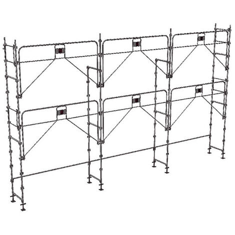 Matisère – Échafaudage fixe de façade 60m² – Structure seule avec garde-corps – Hauteur maximale 4m – Acier galvanisé – DUO60GCS
