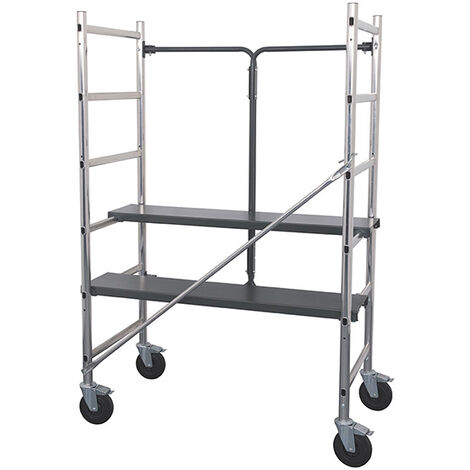 Matisère – Échafaudage pliant 1.10m – 4 roues pivotantes à frein – Installation rapide sans outils – Charge maximale 150kg – 346801