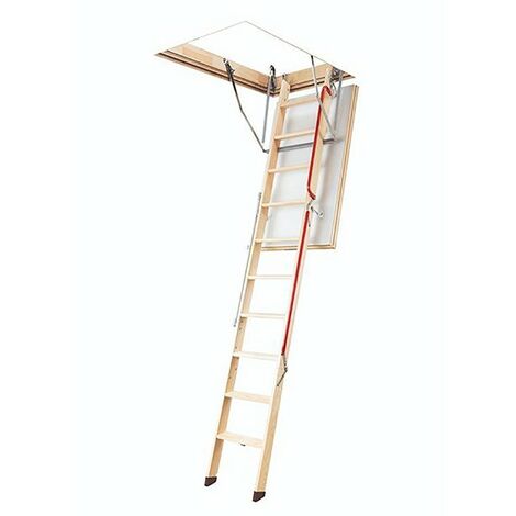Matisère – Échelle escamotable en bois 60 x 120 cm – Accès sécurisé combles – Marches antidérapantes – LWL601202
