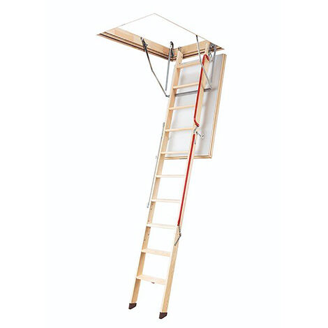 Matisère – Échelle escamotable en bois 60 x 130 cm – Accès sécurisé combles et greniers – Marches antidérapantes – LWL601303