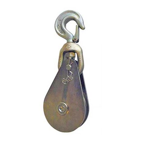 Matisère – Poulie ouvrante pour câble 2 tonnes – Compatible Ø9 à 10 mm – Finition zinguée brichromatée – Crochet avec linguet de sécurité – ETC279E10