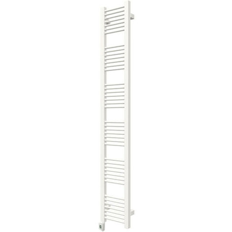 Matisère – Sèche-serviette électrique blanc 460x230mm – 100W – Protection anti-gel IPX5 – Installation facile – Ambiance scandinave