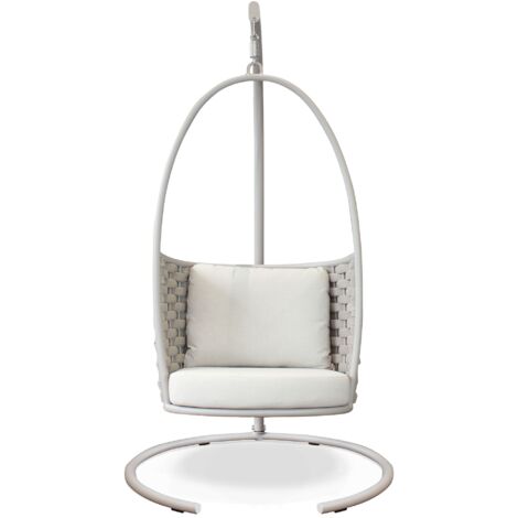 MATISSE - dondolo con struttura in allumino beige con corda beige