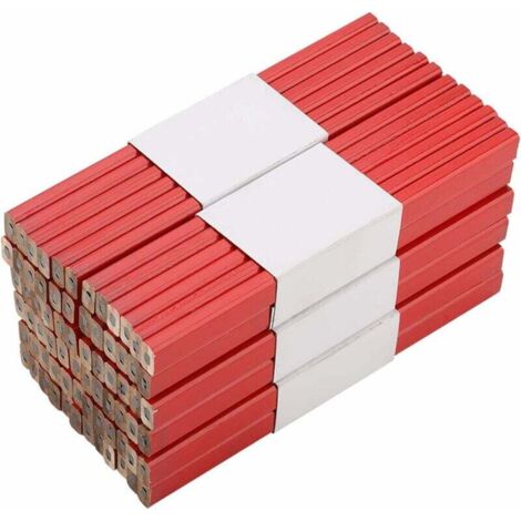 Matita da carpentiere ottagonale rossa da 72 pezzi da 175 mm, matita da carpentiere ottagonale per la lavorazione del legno, matita da carpentiere con mina dura, matita da carpentiere con mina nera