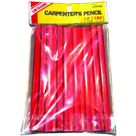 Matita da falegname e muratore rossa 245x12x7 mm - mina hb -