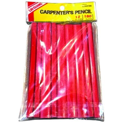 Matita Da Falegname E Muratore Rossa 300x12x7 mm - mina HB - - 25 pz