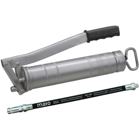 MATO Ganzstahl-Fettpresse E500 m. Schlauch M10x1 400g Kartusche /500g lose