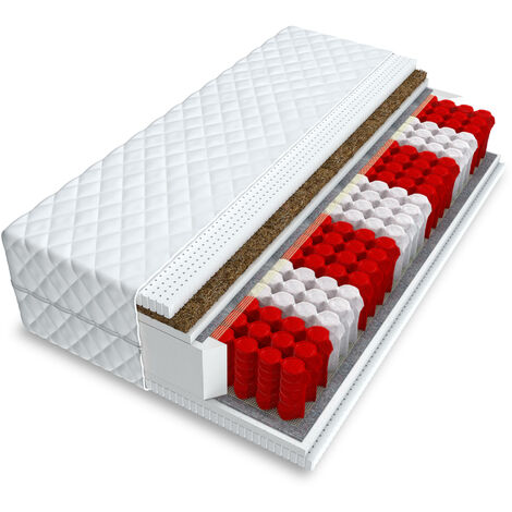 Matratze 100x200 Multipocket Taschenfederkern MAESTRO 9 Zonen H3 H5 23 cm Latex Kokos Polyurethanschaum