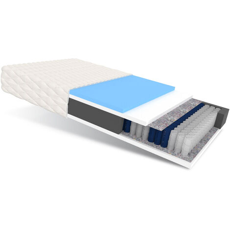 Matratze 100x200 Taschenfederkern ENNA 7 Zonen H2 H3 19 cm HR Schaum Polyurethanschaum JERSEY