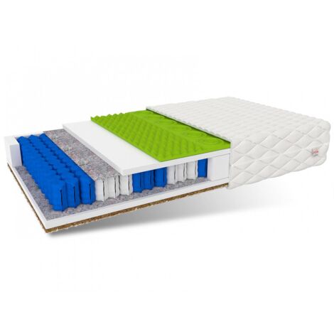 Matratze 120x200 Taschenfederkern VASTO 7 Zonen H3 H4 20 cm Kokos HR Schaum Klimafaser Polyurethanschaum JERSEY