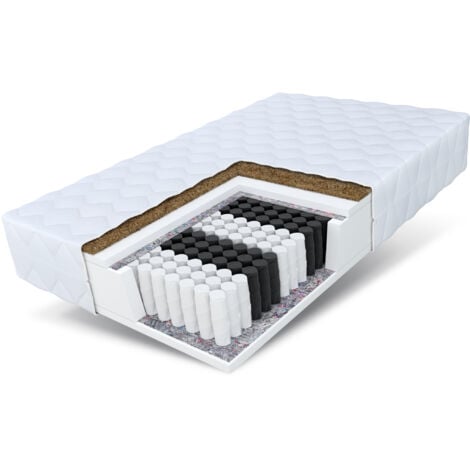 Matratze 140x200 Taschenfederkern H3 und H4 HOME MAX 7 Zonen Kokos Bett Matratze
