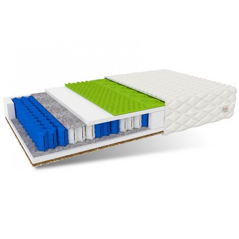 Matratze 140x200 Taschenfederkern VASTO 7 Zonen H3 H4 20 cm Kokos HR Schaum Klimafaser Polyurethanschaum JERSEY
