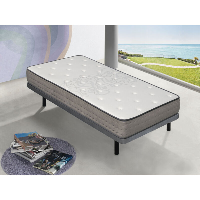 Matratze 80x190 BORDEAUX - H3 - Hohe 20 cm Taschenfedern -viskoelastische auf beiden Seiten DORMALIT