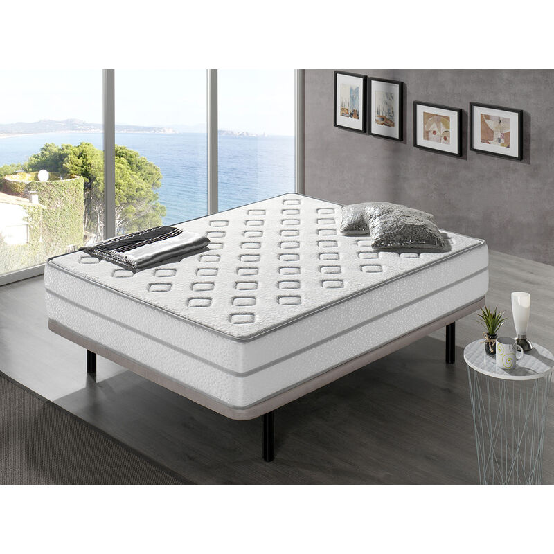 Matratze 140X200 CHANNEL - H3 - Hohe 22 CM -Viscoelastisch kombiniert mit thermoregulierbarem Stoff