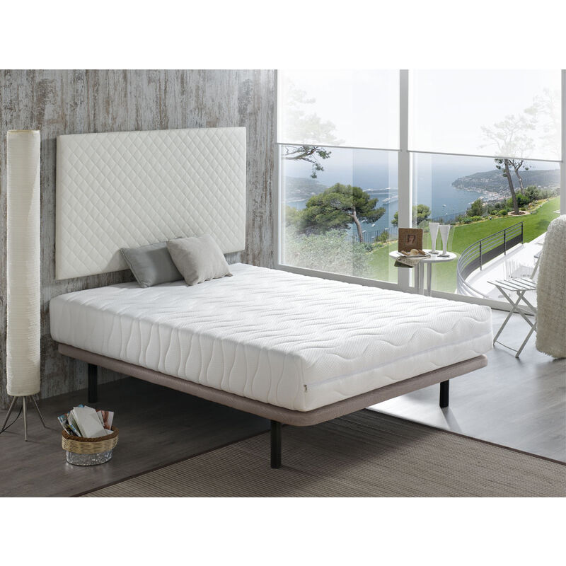 Matratze 135x190 SPRING SOFT - H3 - Hohe 22 cm- VISCOELASTISCH + Taschenfedern + Abnehmbarer Bezug - DORMALIT