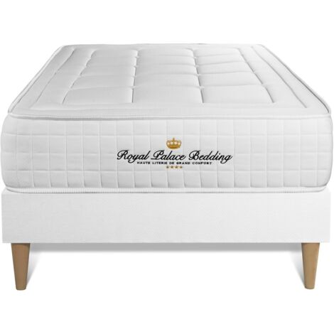 ROYAL PALACE BEDDING Matratze Balmoral 90 x 200 cm + Bettgestell mit lattenrost , Härtegrad 4 , Memory-Schaum , Höhe : 24 cm