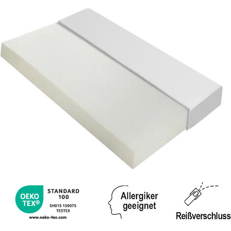 Matratze, bequem, Tagesdecke mit Antirutschpartikeln und Griffen, ko-Tex zertifiziert, ergonomisch, atmungsaktiv und langlebig, Hrte H3, 90x200cm