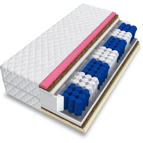 Matratze Taschenfederkern 100x200 7 Zonen Latex Kokos Visco H3 H4 DOLCE MAX 28cm