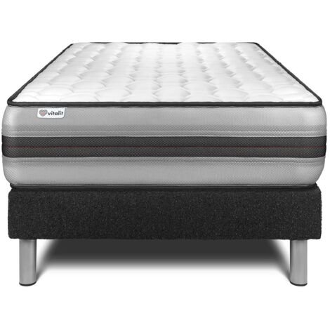 Matratzenset VITAL POWER RECOVER 90 x 200 cm Bettrahmen Kit schwarz