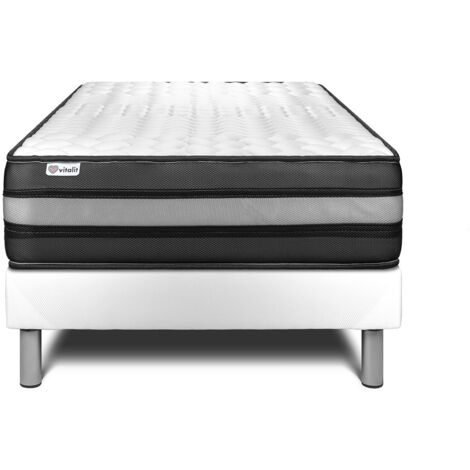 Matratzenset VITAL POWER ZEN 120 x 200 cm Bettrahmen Kit weiß