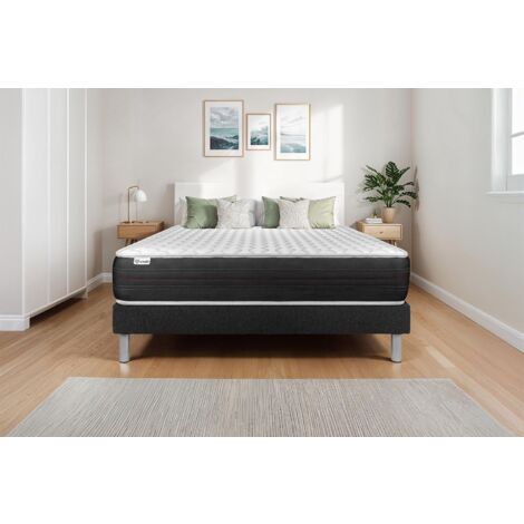 Matratzenset VITAL SPRING 180 x 200 cm Bettrahmen Kit schwarz