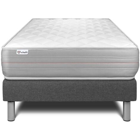 Matratzenset VITALMEMO 120 x 200 cm Bettrahmen Kit grau