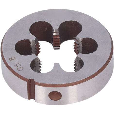 Matrice à fileter cylindrique G5/8 en acier allié pour réparation de tuyaux, avec 6 trous d'évacuation de copeaux