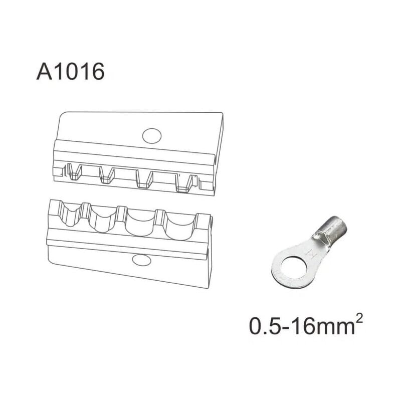 

Matrice de crimpado para terminales de ojal desnudo 5-16 mmq
