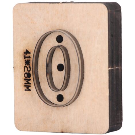Matrice de découpe chiffre 0, 41x28mm pour cuir, carton et caoutchouc, emporte-pièce professionnel.