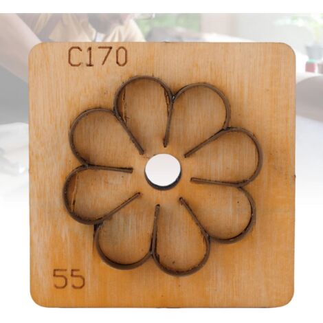 Matrice de découpe pour cuir en forme de fleur, outil de découpe et de perforation en métal pour le travail du cuir et du papier, 55 mm / 2,17 pouces