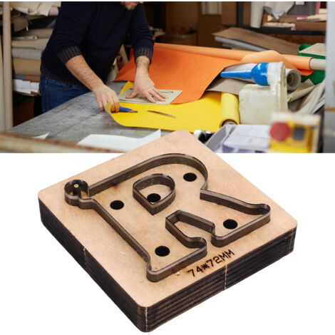 Matrice de découpe pour cuir en forme de lettre R, outil de découpe et de poinçonnage en métal, 74 x 72 mm