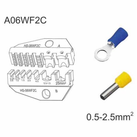 Matrice de sertissage pour embouts et œillets pré-isolés 0,5-2,5 mmq