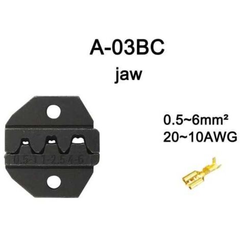 Matrice de sertissage pour faston sez. 0.5-6 mmq 20-10 AWG