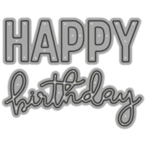 Matrices de découpe en métal « Joyeux anniversaire » - Pochoir pour scrapbooking, carte en papier, moule et décoration en relief