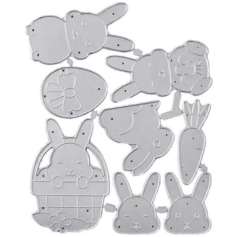 Matrices de découpe en métal Lapin Carotte Pochoir pour scrapbooking DIY Moule à cartes en papier
