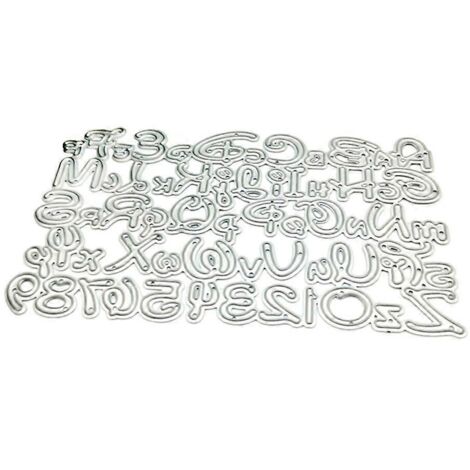 Matrices de découpe en métal lettres et chiffres pour pochoirs, scrapbooking, cartes et autres supports de découpe.