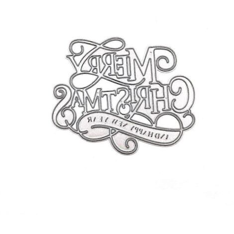 Matrices de découpe Joyeux Noël, pochoirs de gaufrage en métal, modèles de scrapbooking