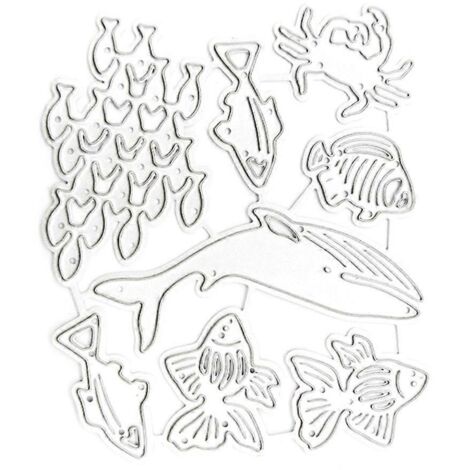 Matrices de découpe Poissons pour la création de cartes, pêche en famille, scrapbooking et décoration DIY