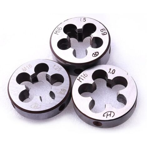 Matrices métricas, 3 piezas Matrices de rosca métrica HSS M16 x 1 mm M16 x 1,25 mm M16 x 1,5 mm
