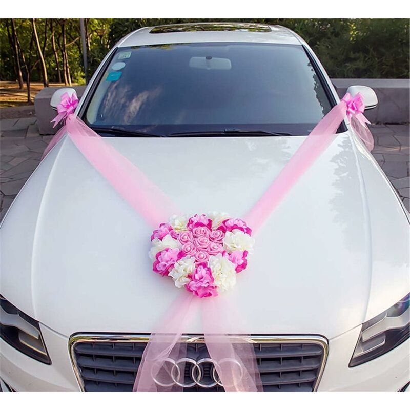 Matrimonio auto decorazione nastro grande fiocco