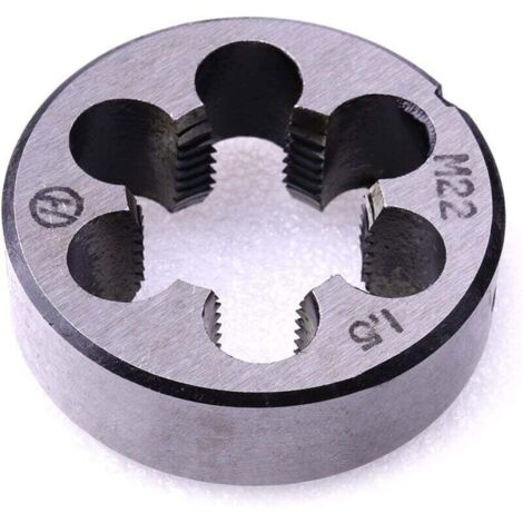 Matriz de rosca manual recta métrica M22 x 1,5 mm, 1 pieza
