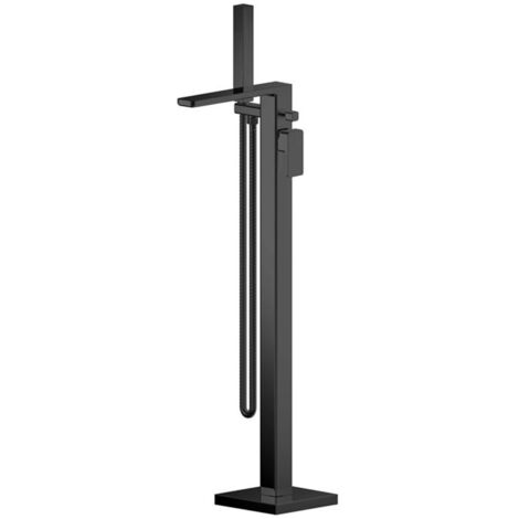 Matt Black Freestanding Bath Tap - Square Bath Shower Mixer Tap