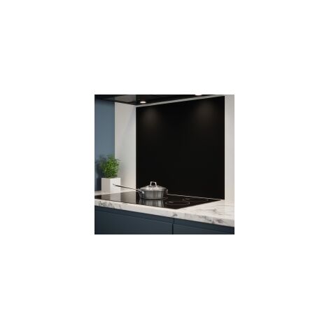 Matt Black Glass Kitchen Splashback 900mm x 750mm