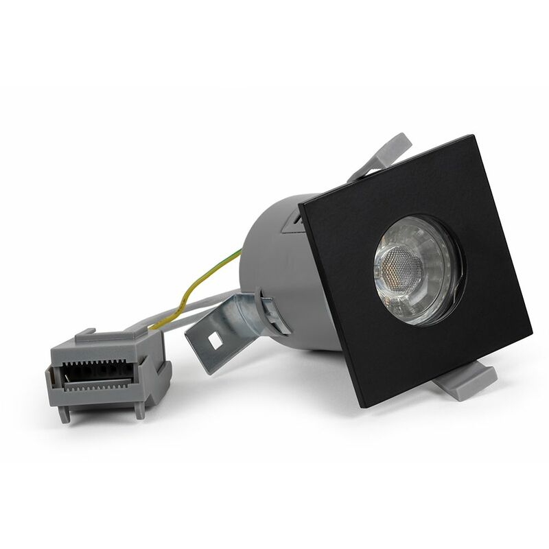 Se Home - Matt Black GU10 Square Fire Rated Downlight - IP65