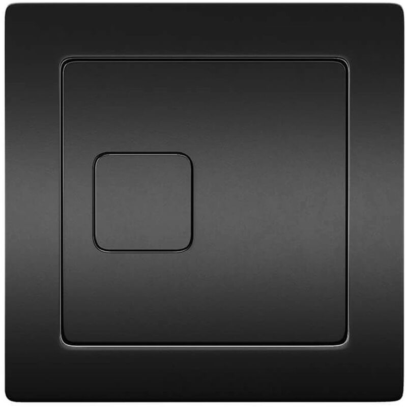 Matt Black Square Dual Flush Cistern Toilet Push Button Cable Operated