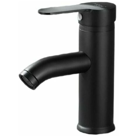 Matt black washbasin tap - Hot / cold water mixer tap - Black
