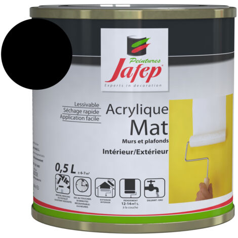 Matt schwarze Acrylfarbe Jafep 0,5 L