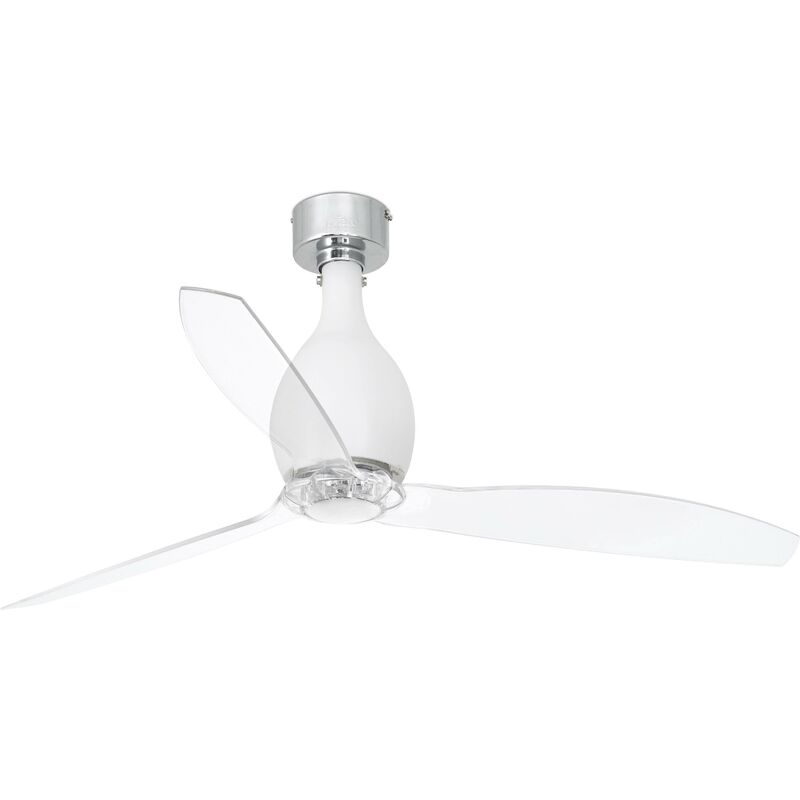 Faro Mini Medium Ceiling Fan with / without Light Matt White, Clear