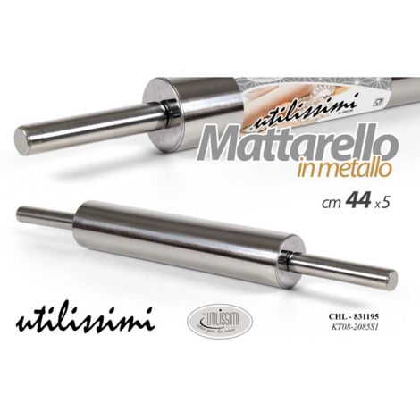 Mattarello in acciaio con manici 44x5 cm