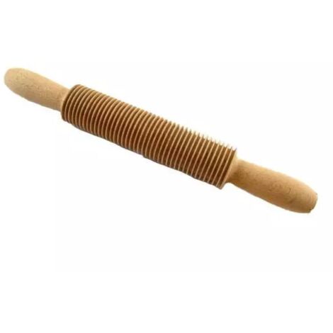 Mattarello in legno di faggio con funzione tagliapasta in legno di faggio 32 cm